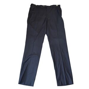 Calvin Klein Mens Navy Blue Flat Front Dress Pants Trousers 34x31